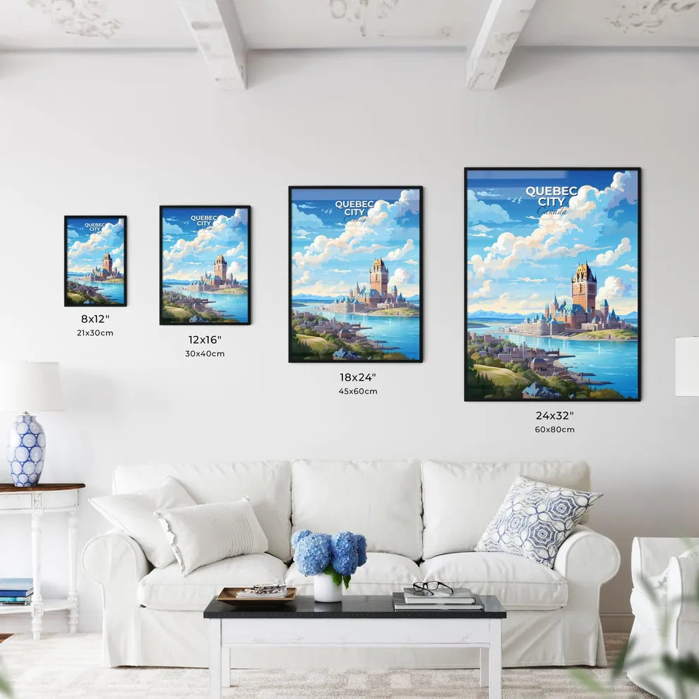 Quebec City Canada Skyline - A Castle On A Lake - Customizable Travel Gift Default Title