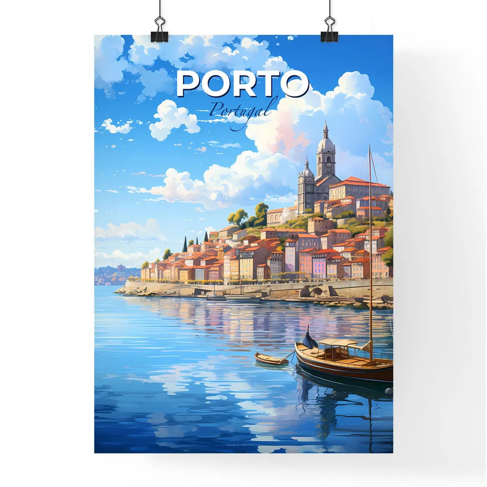 Porto Portugal Skyline - A Boat On The Water - Customizable Travel Gift Default Title