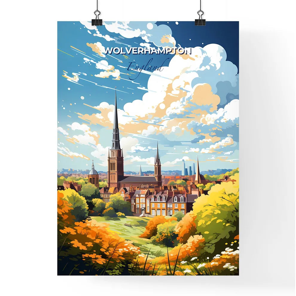 Wolverhampton England Skyline - A Church In A City - Customizable Travel Gift Default Title