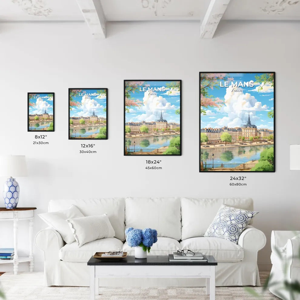 Le Mans France Skyline - A Water Next To A City - Customizable Travel Gift Default Title