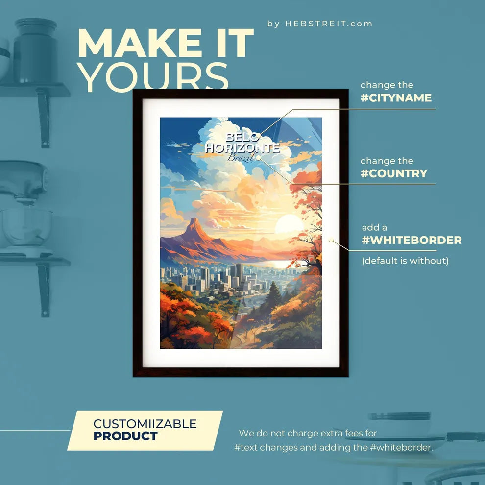 Belo Horizonte Brazil Skyline - A City In The Fall - Customizable Travel Gift Default Title