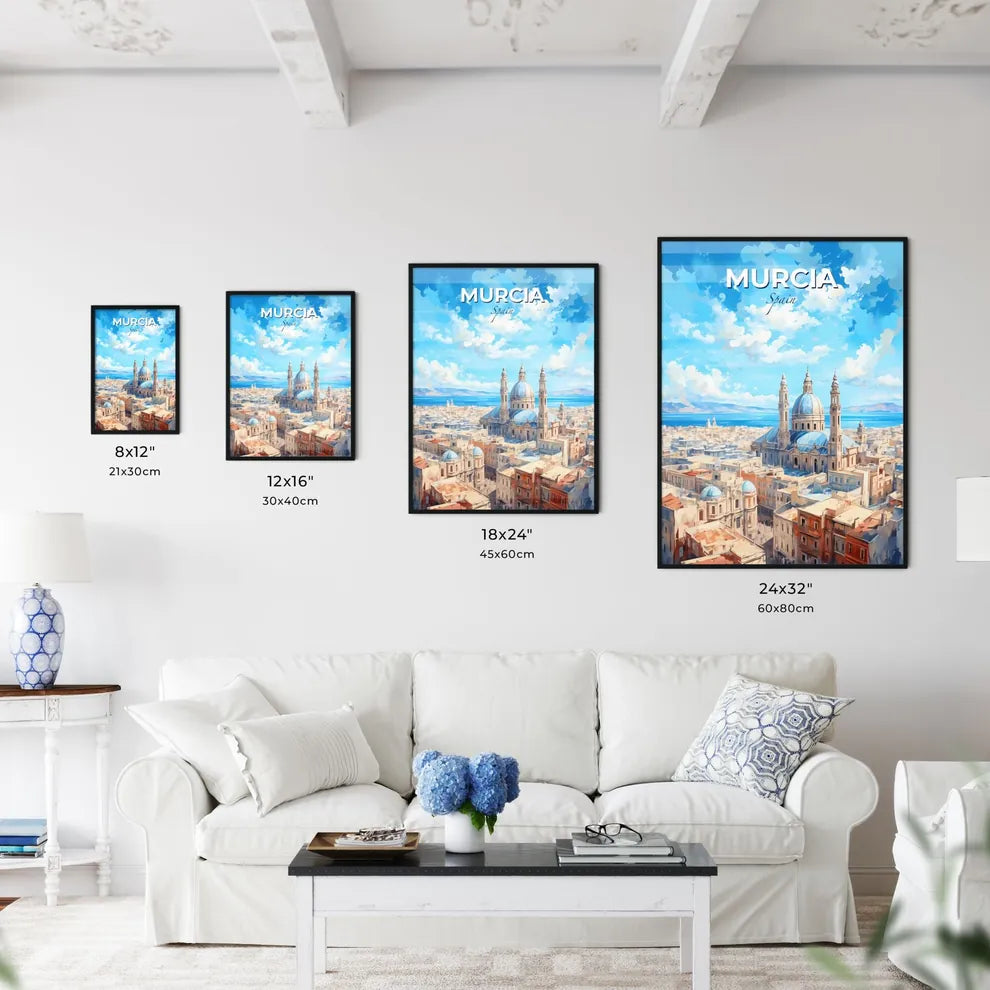 Murcia Spain Skyline - A Large Building With Towers And A Blue Sky With Clouds - Customizable Travel Gift Default Title