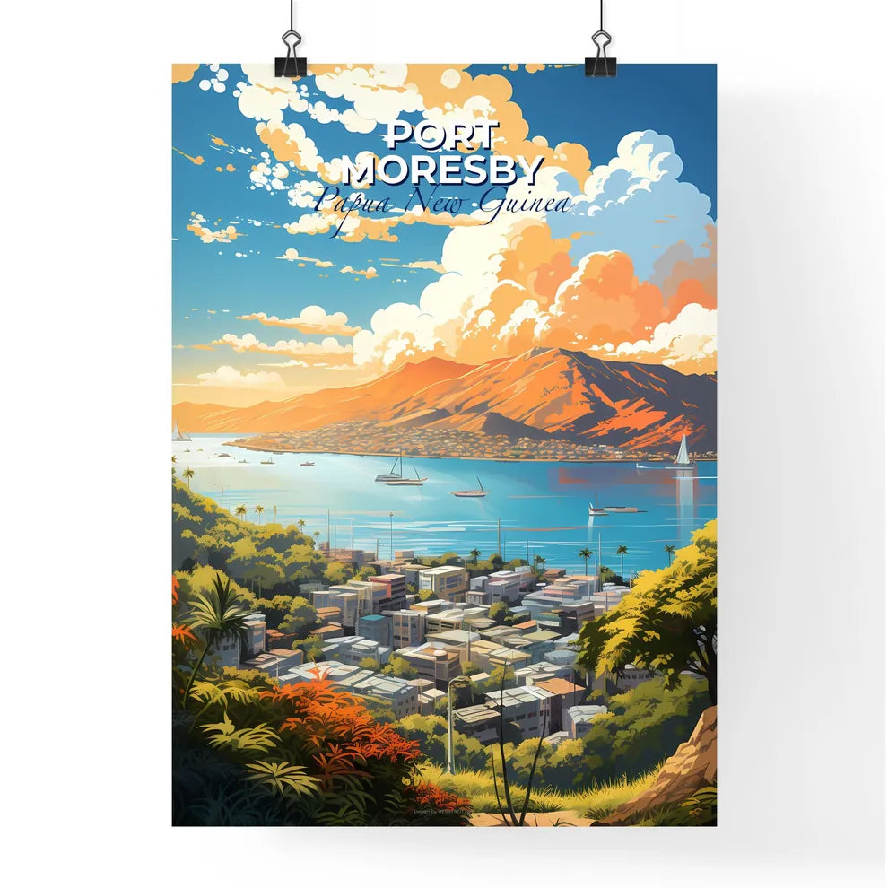 Port Moresby Papua New Guinea Skyline - A City By The Water - Customizable Travel Gift Default Title