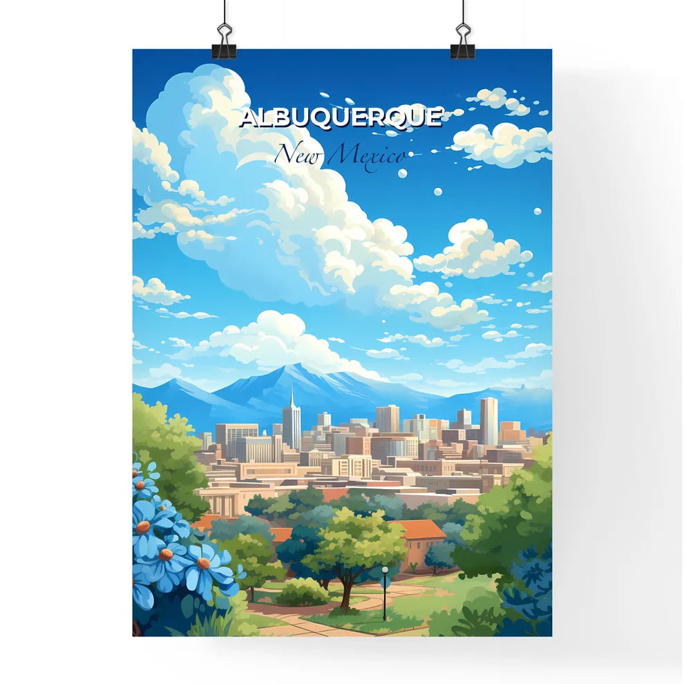 Albuquerque New Mexico Skyline - A Cityscape With Mountains In The Background - Customizable Travel Gift Default Title