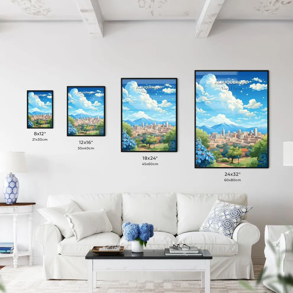Albuquerque New Mexico Skyline - A Cityscape With Mountains In The Background - Customizable Travel Gift Default Title