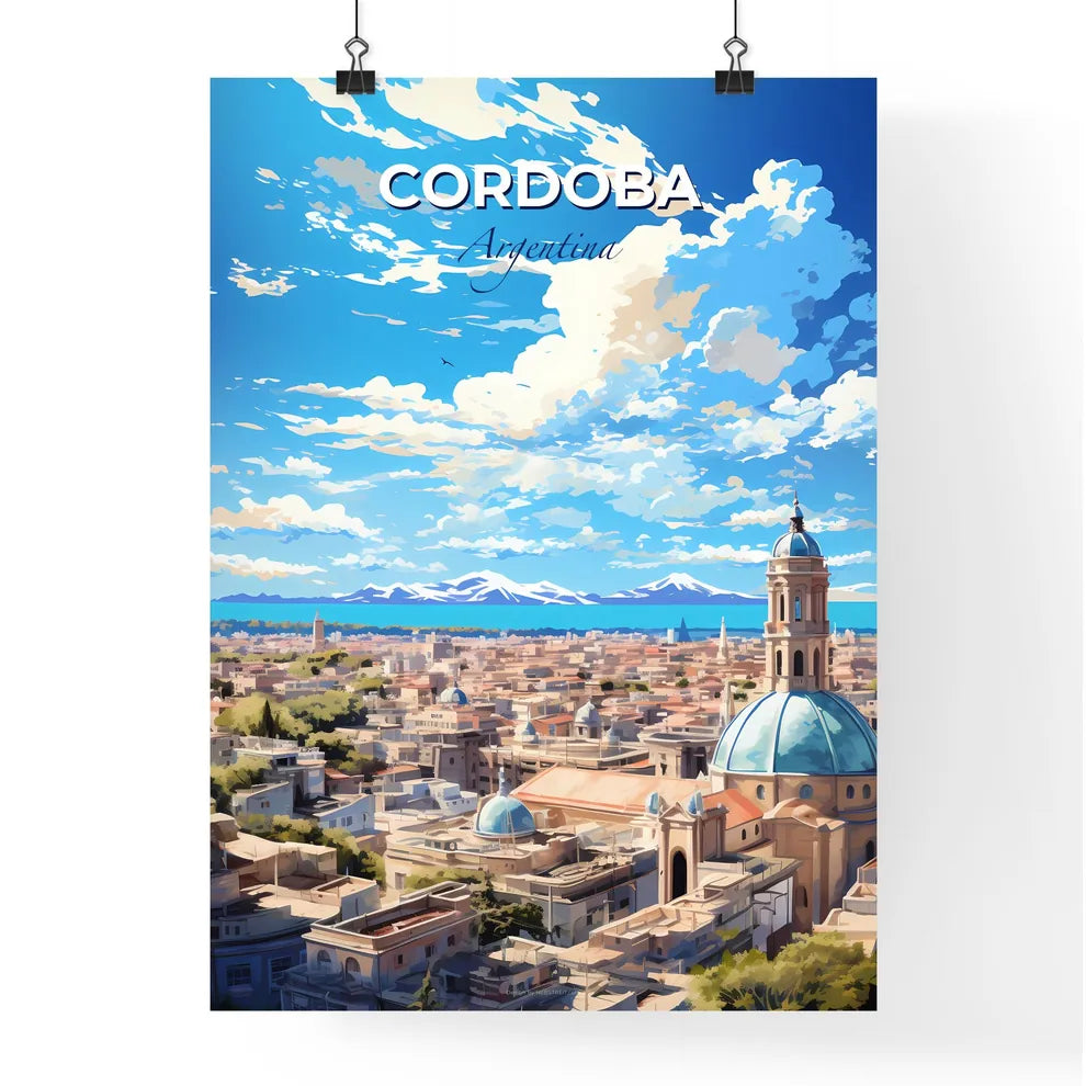 Cordoba Argentina Skyline - A City With A Blue Dome And Trees - Customizable Travel Gift Default Title