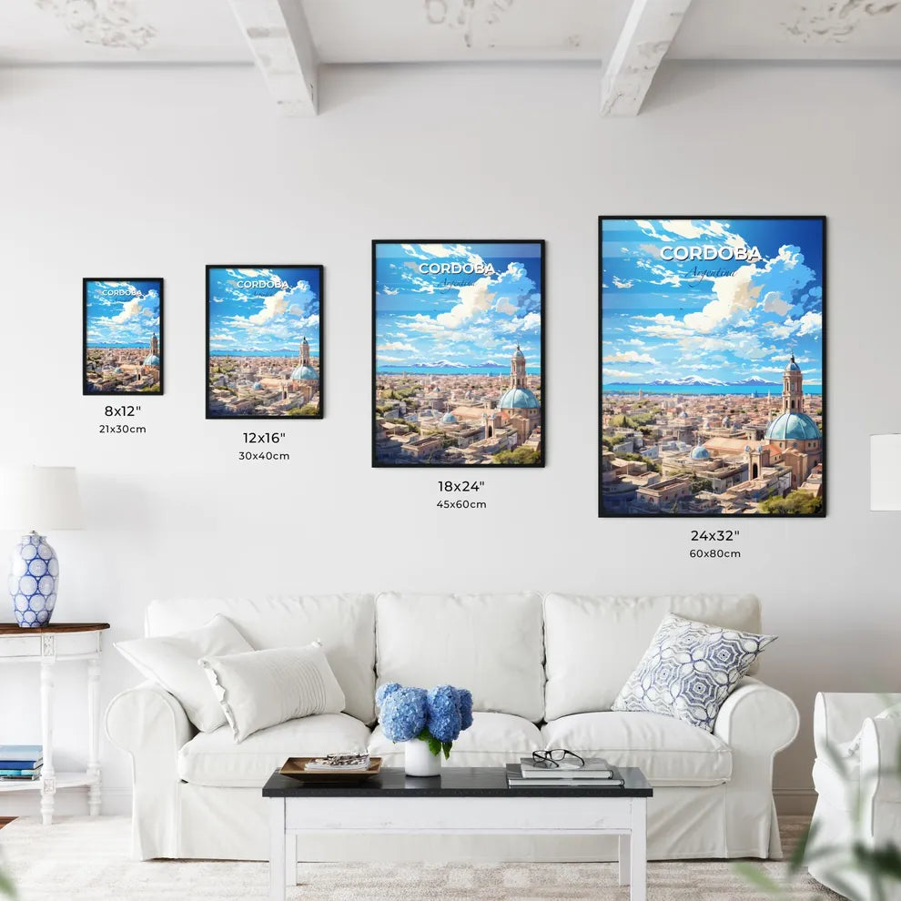 Cordoba Argentina Skyline - A City With A Blue Dome And Trees - Customizable Travel Gift Default Title