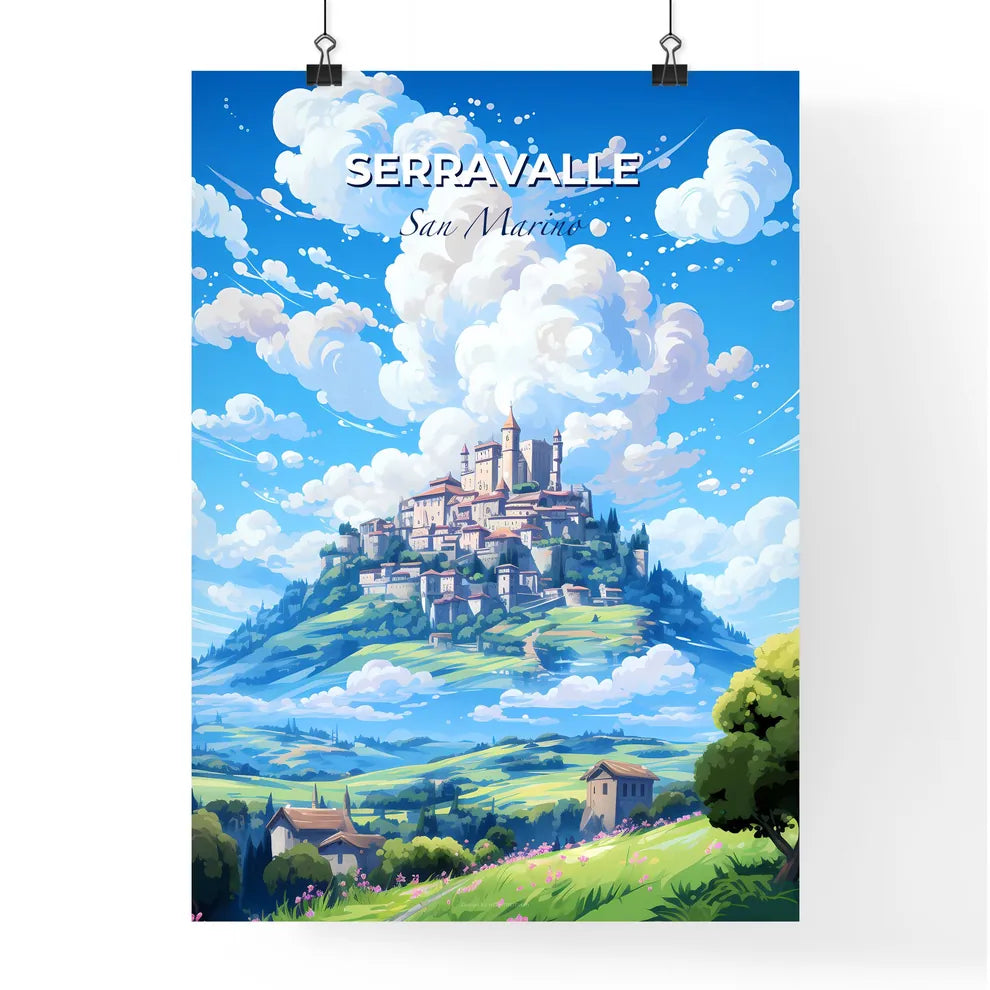 Serravalle San Marino Skyline - A Castle On A Hill - Customizable Travel Gift Default Title