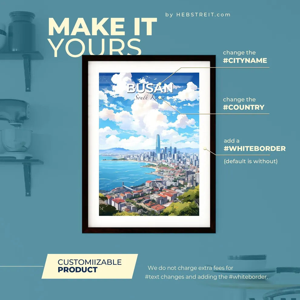 Busan South Korea Skyline - A City By The Water - Customizable Travel Gift Default Title