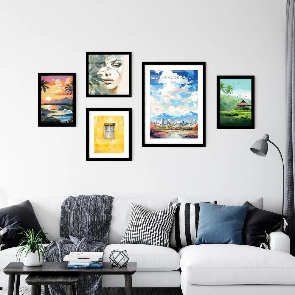 Hiroshima Japan Skyline - A Cityscape With Mountains In The Background - Customizable Travel Gift Default Title