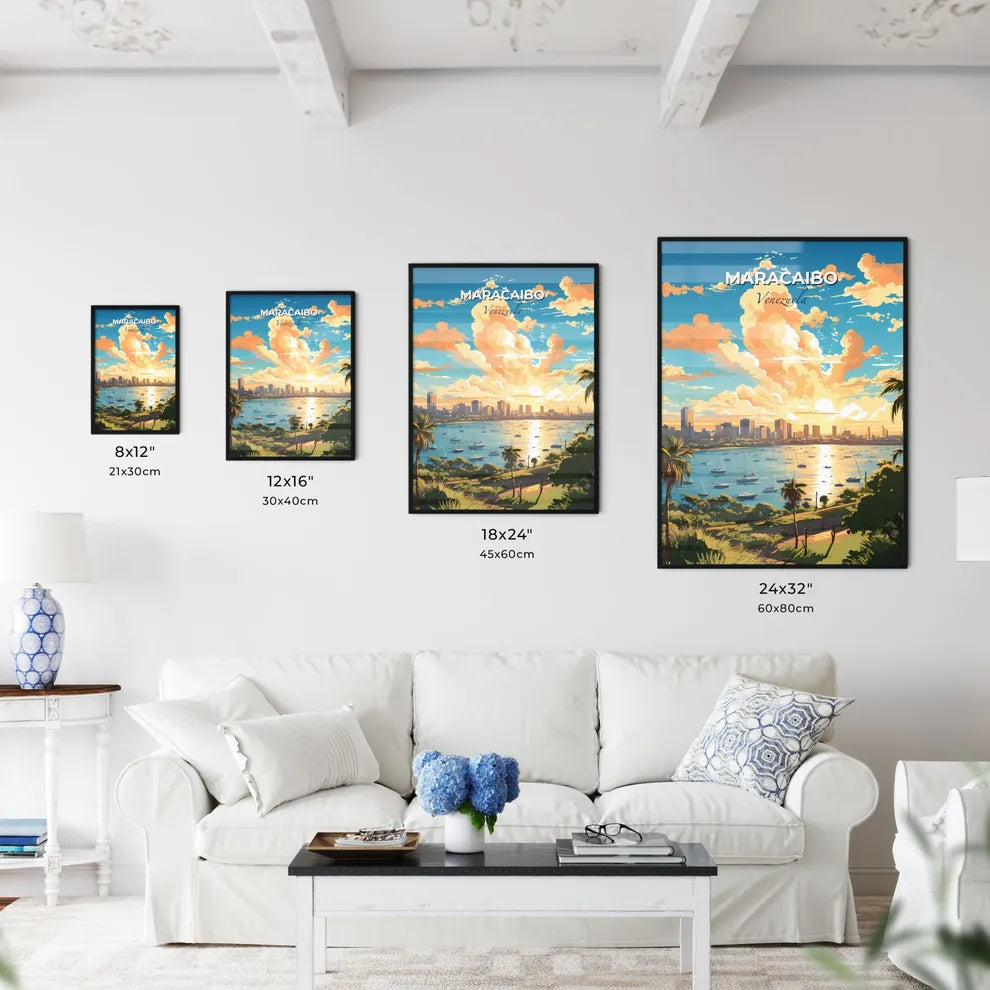 Maracaibo Venezuela Skyline - A City Skyline With Boats In Water - Customizable Travel Gift Default Title