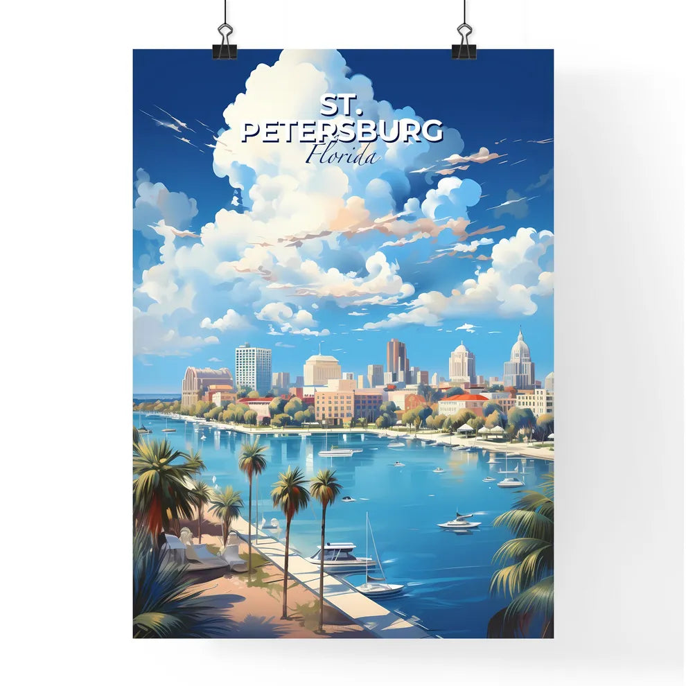St Petersburg Florida Skyline - A Water Way  Poster
