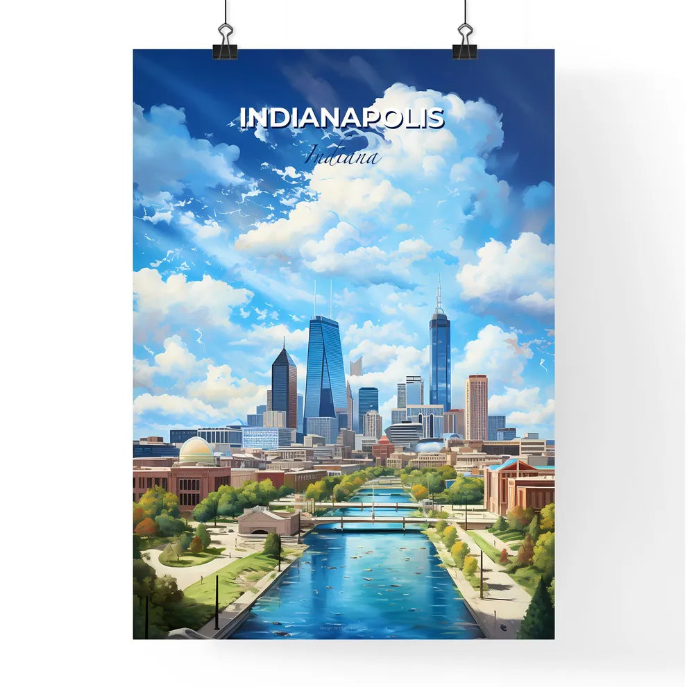 Indianapolis Indiana Skyline - A City With A River And Trees - Customizable Travel Gift Default Title