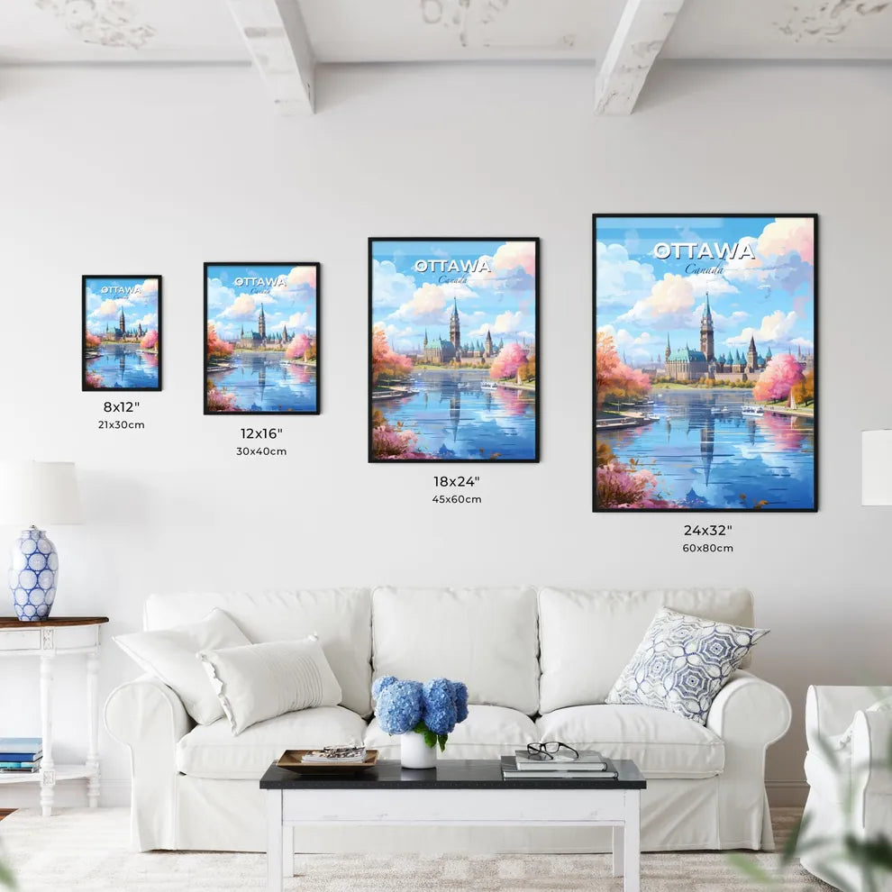 Ottawa Canada Skyline - A Castle With Trees And A Lake - Customizable Travel Gift Default Title