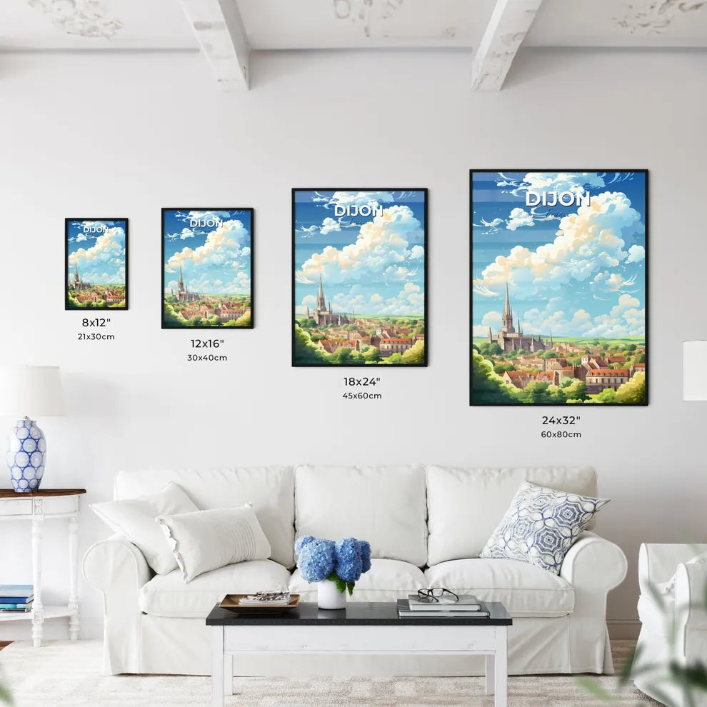 Dijon France Skyline - A City With A Church And Trees - Customizable Travel Gift Default Title