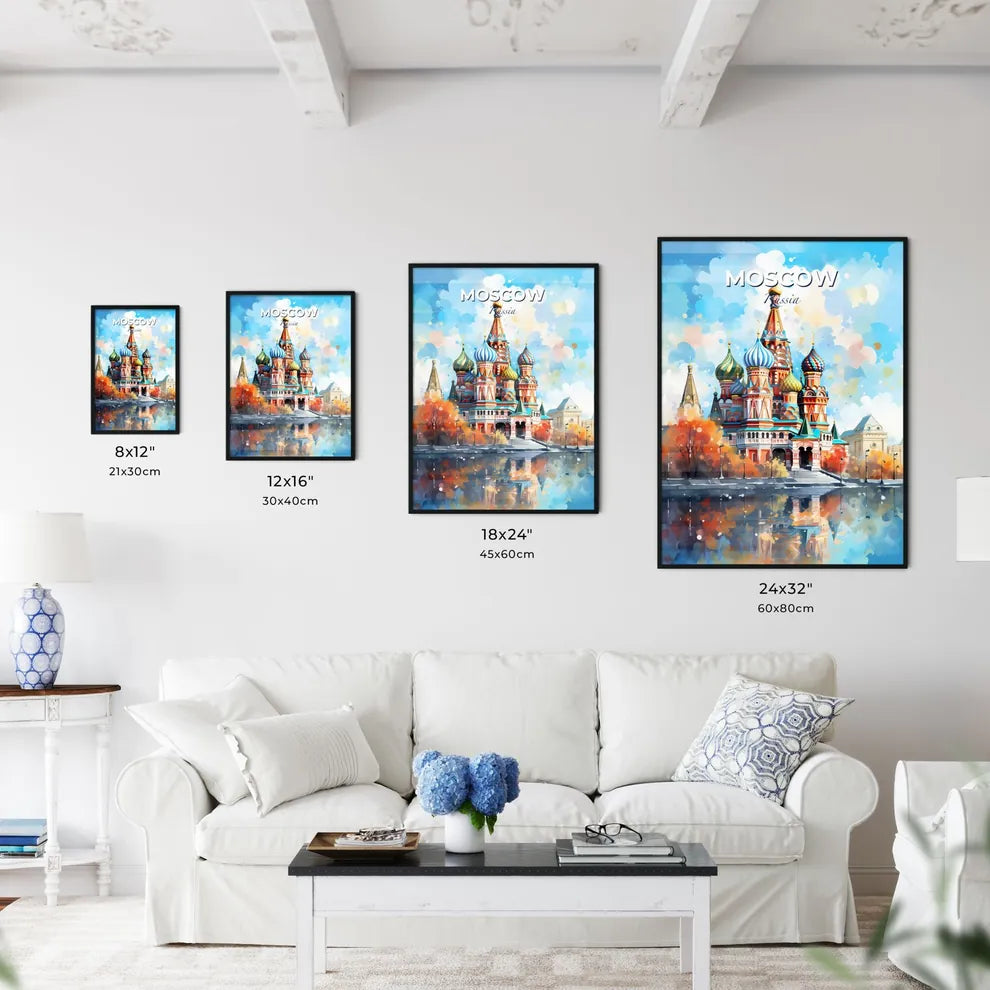 Moscow Russia Skyline - A Colorful Building With Trees And A Body Of Water - Customizable Travel Gift Default Title