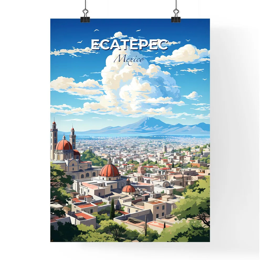 Ecatepec Mexico Skyline - A City With A Large Building And Trees - Customizable Travel Gift Default Title