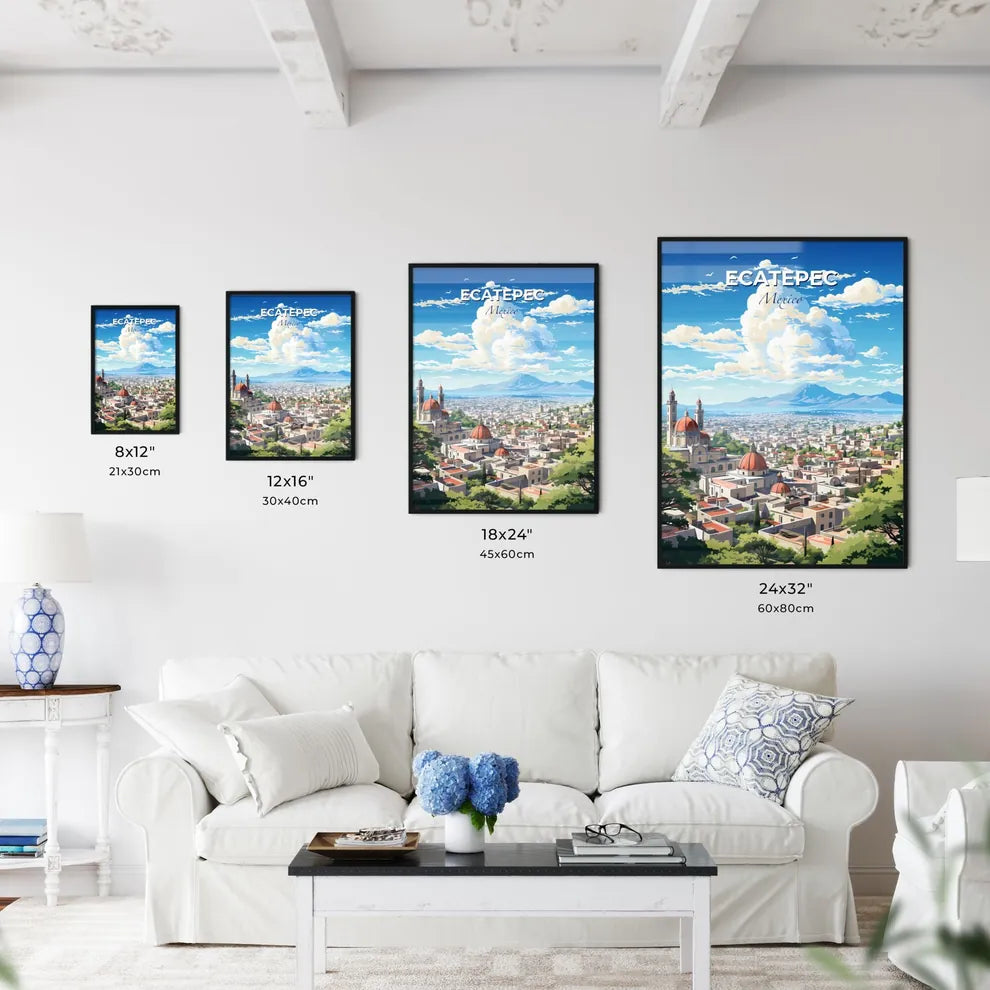 Ecatepec Mexico Skyline - A City With A Large Building And Trees - Customizable Travel Gift Default Title