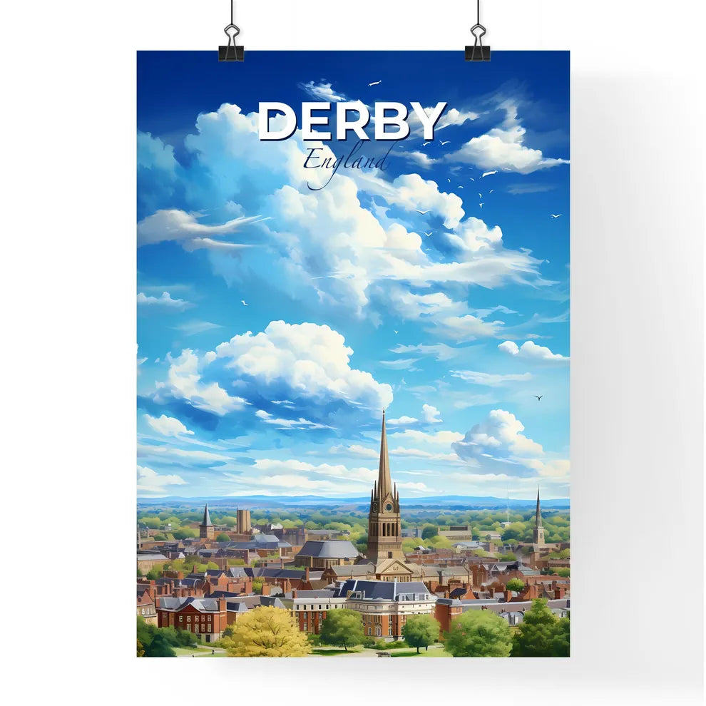Derby England Skyline - A City With A Tall Tower - Customizable Travel Gift Default Title
