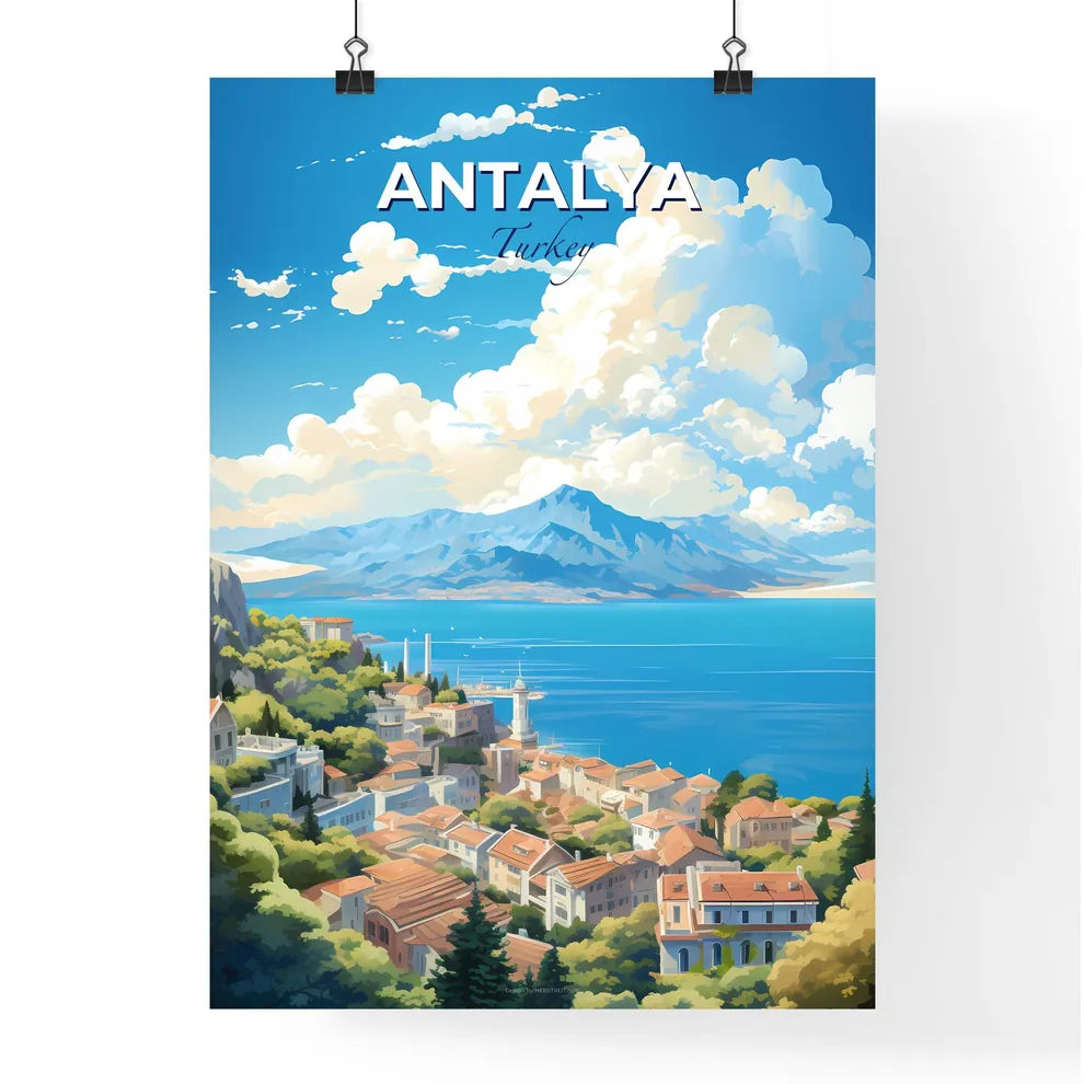 Antalya Turkey Skyline - A Town On The Side Of A Cliff Overlooking A Body Of Water - Customizable Travel Gift Default Title