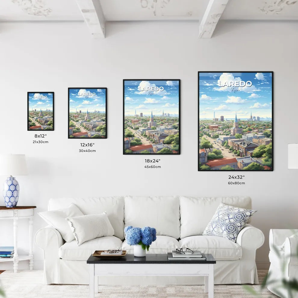 Laredo Texas Skyline - A City With Trees And Buildings - Customizable Travel Gift Default Title