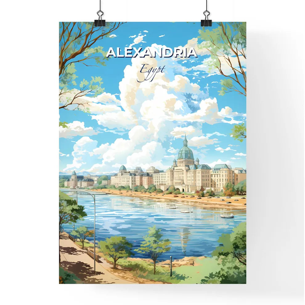 Alexandria Egypt Skyline - A City By A River - Customizable Travel Gift Default Title