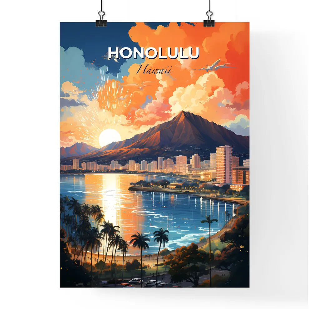 Honolulu Hawaii Skyline - A City Next To A Body Of Water - Customizable Travel Gift Default Title