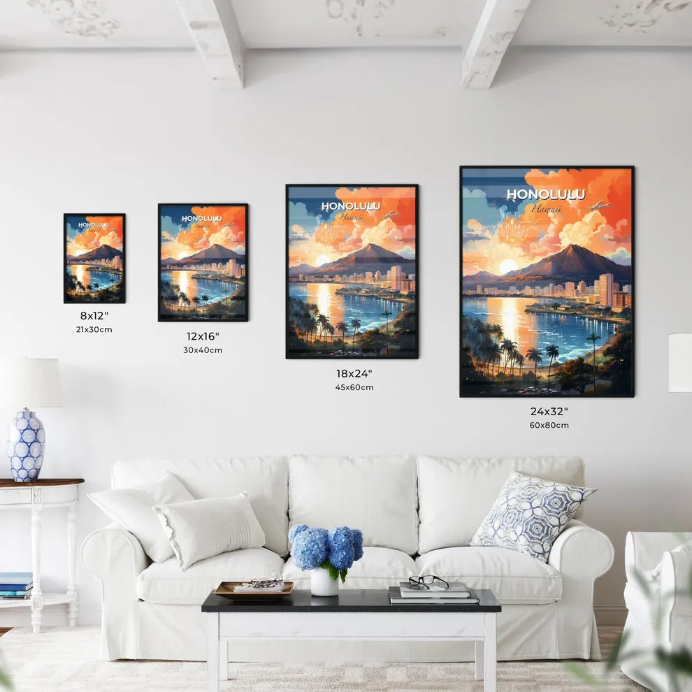 Honolulu Hawaii Skyline - A City Next To A Body Of Water - Customizable Travel Gift Default Title