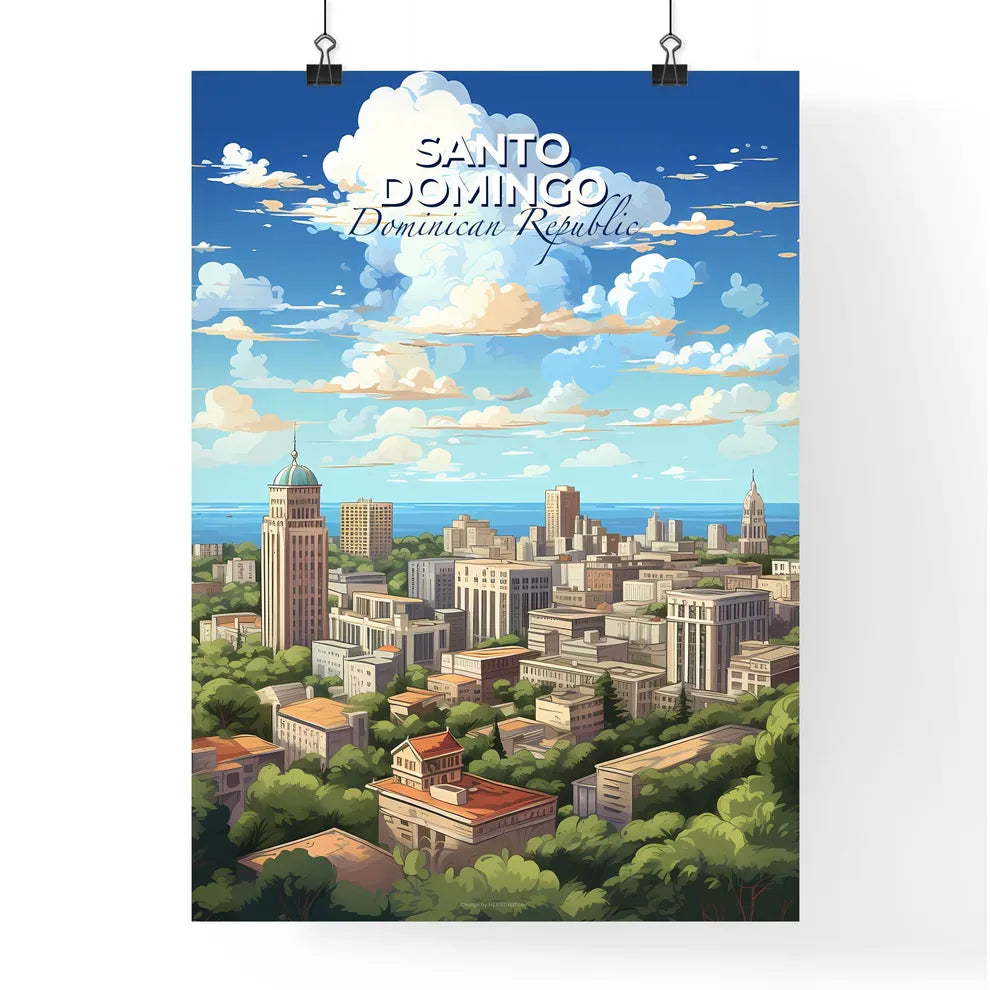 Santo Domingo Dominican Republic Skyline - A City With Trees And Buildings - Customizable Travel Gift Default Title