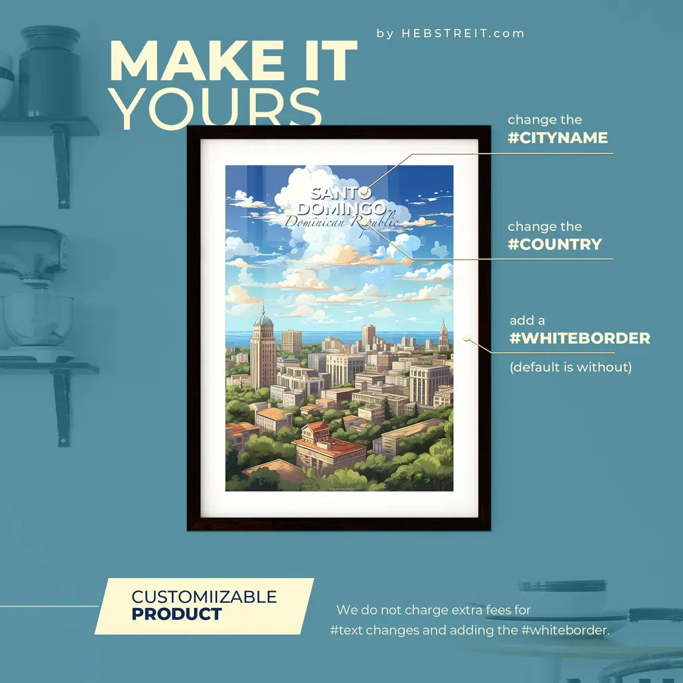 Santo Domingo Dominican Republic Skyline - A City With Trees And Buildings - Customizable Travel Gift Default Title