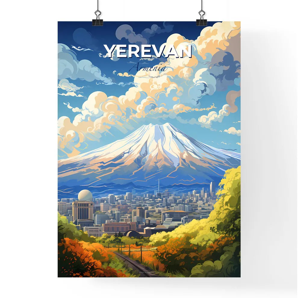 Yerevan Armenia Skyline - A Mountain In The Distance - Customizable Travel Gift Default Title