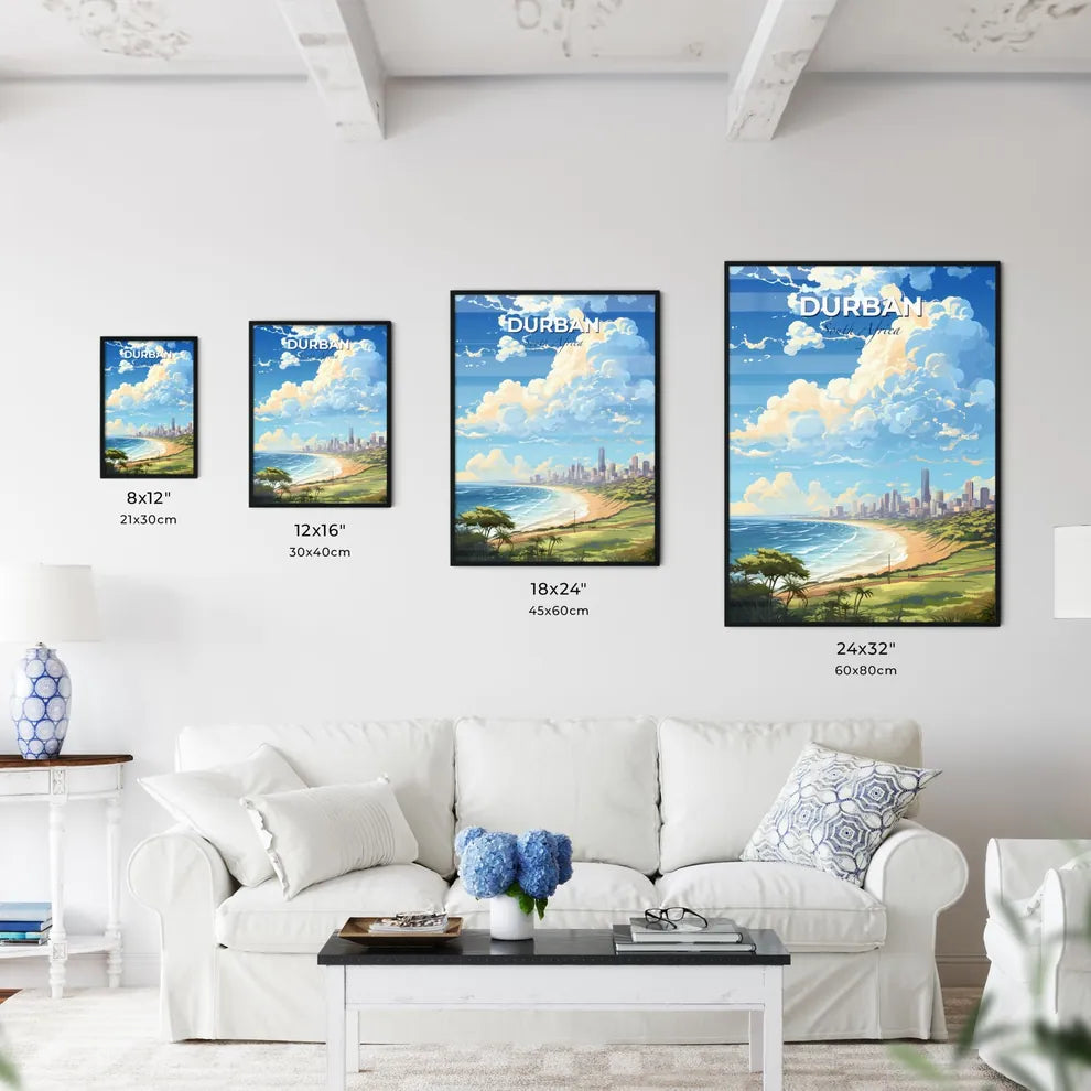 Durban South Africa Skyline - A Beach With A City In The Background - Customizable Travel Gift Default Title