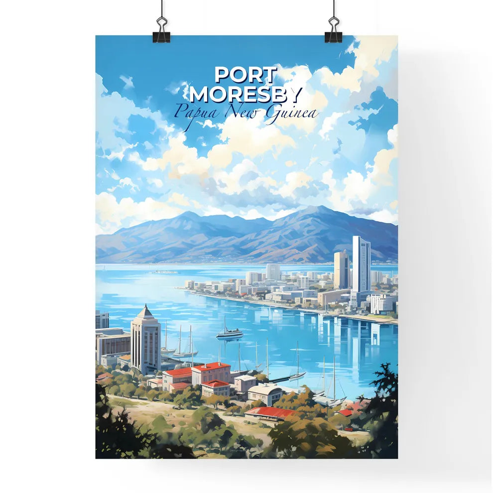 Port Moresby Papua New Guinea Skyline - A City By The Water - Customizable Travel Gift Default Title