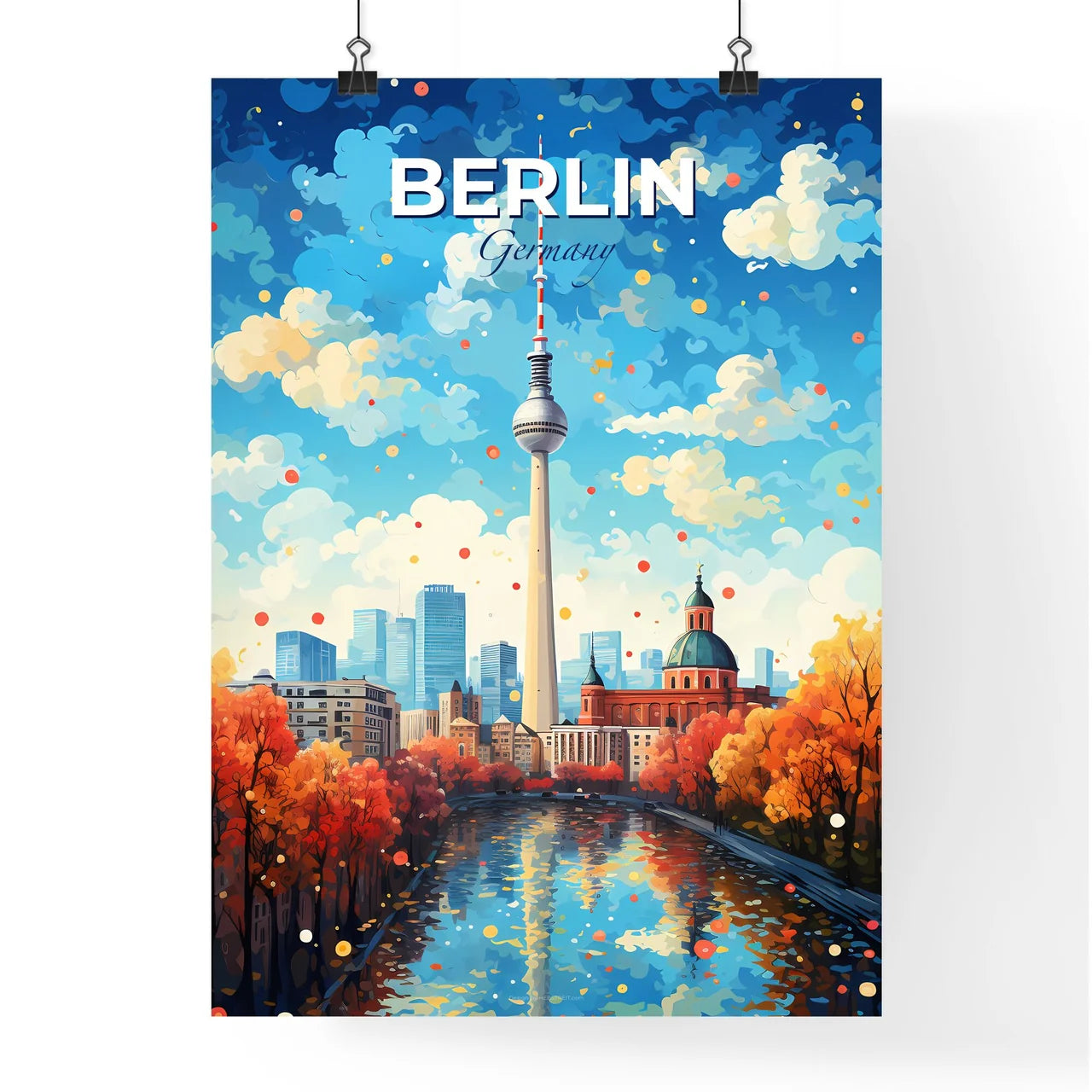Berlin Germany Skyline - A City With A River And A Tower - Customizable Travel Gift Default Title