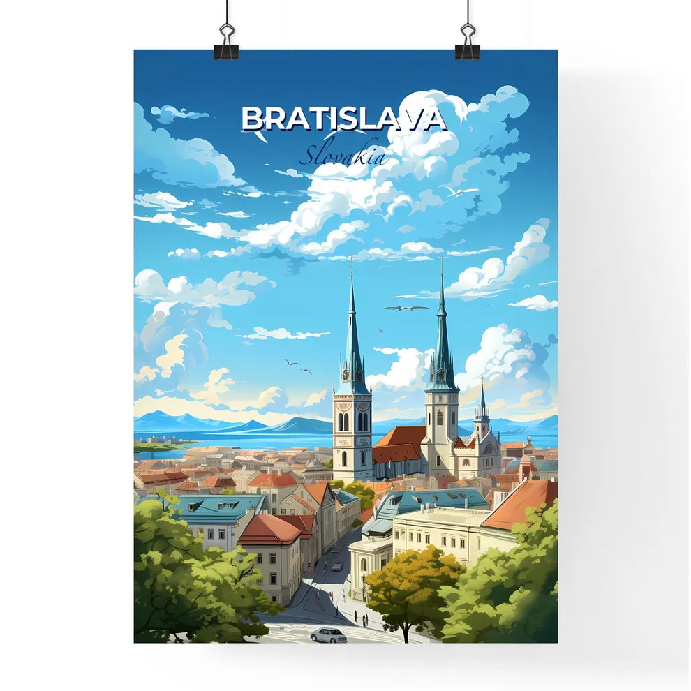Bratislava Slovakia Skyline - A City With Towers And Buildings - Customizable Travel Gift Default Title