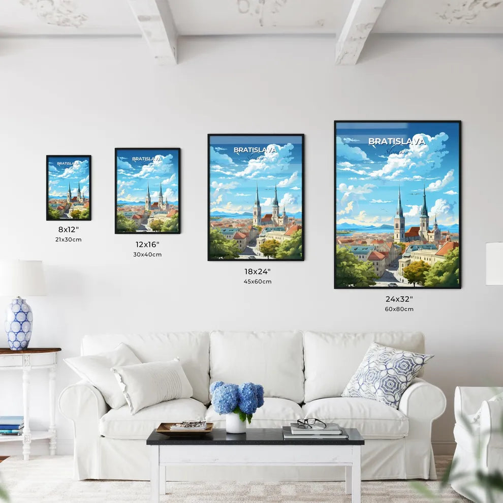 Bratislava Slovakia Skyline - A City With Towers And Buildings - Customizable Travel Gift Default Title