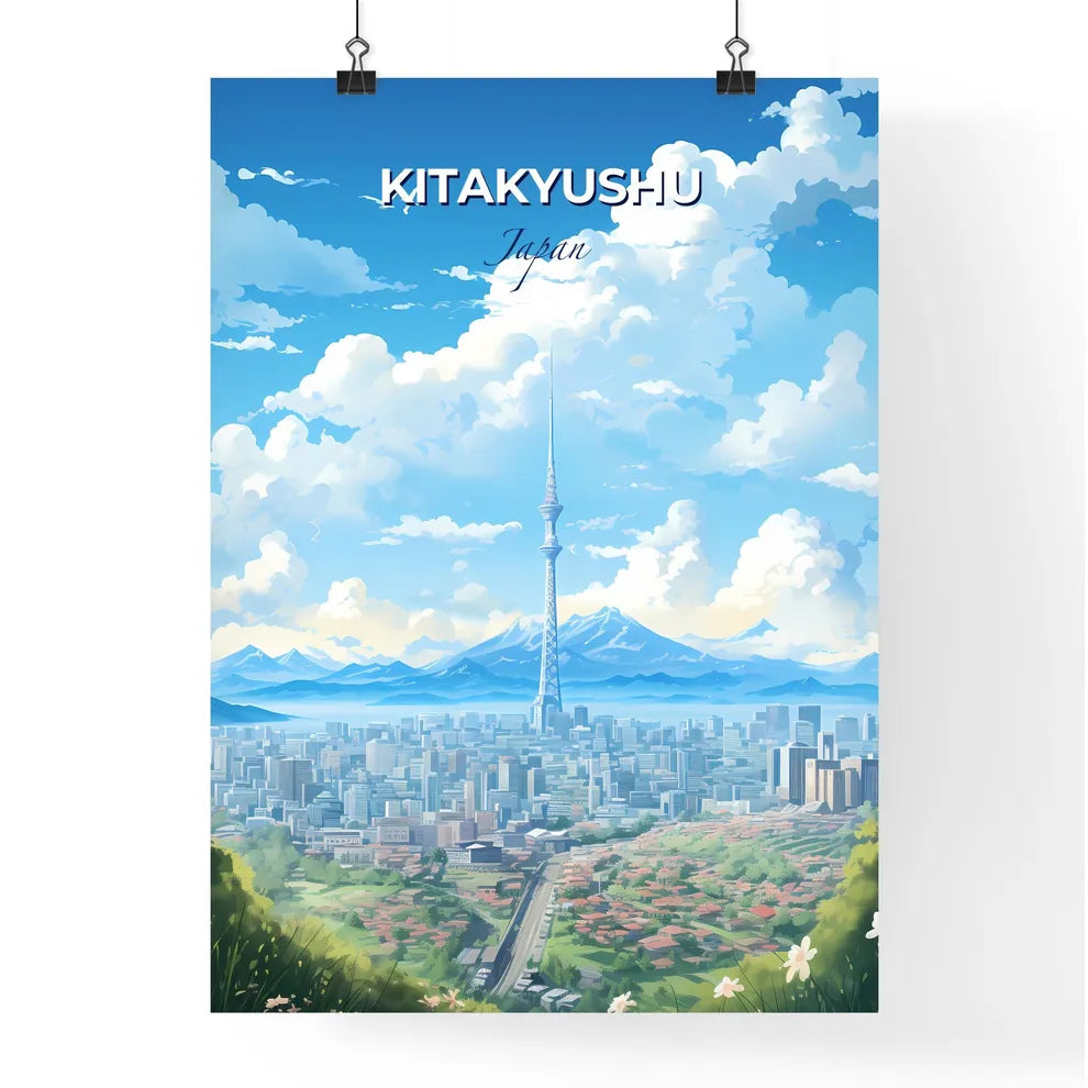 Kitakyushu Japan Skyline - A Large City With A Tall Tower - Customizable Travel Gift Default Title