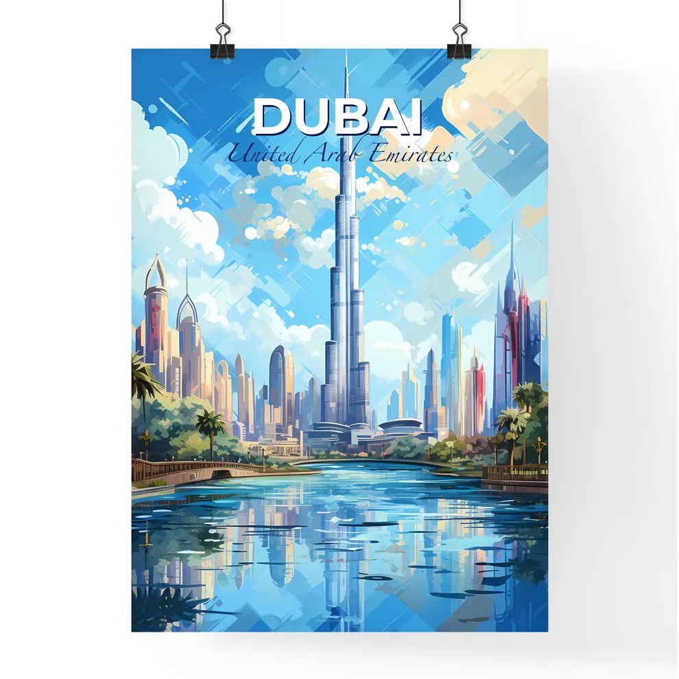 Dubai United Arab Emirates Skyline - A Water Next To A City - Customizable Travel Gift Default Title