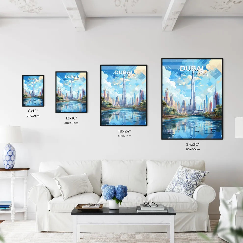 Dubai United Arab Emirates Skyline - A Water Next To A City - Customizable Travel Gift Default Title