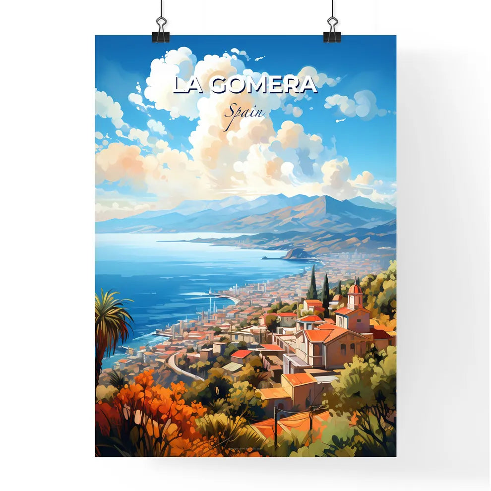 La Gomera Spain Skyline - A Landscape Of A Town By The Sea - Customizable Travel Gift Default Title