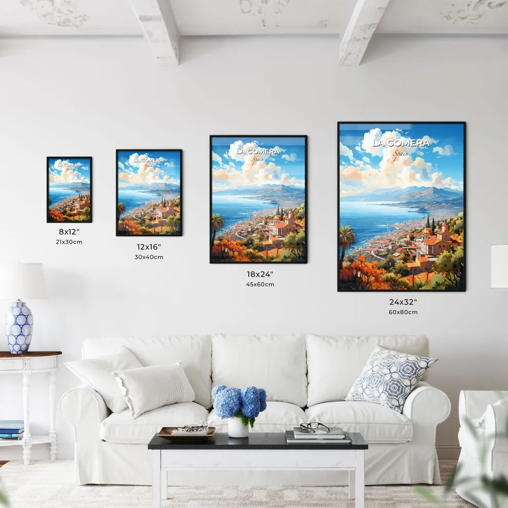 La Gomera Spain Skyline - A Landscape Of A Town By The Sea - Customizable Travel Gift Default Title
