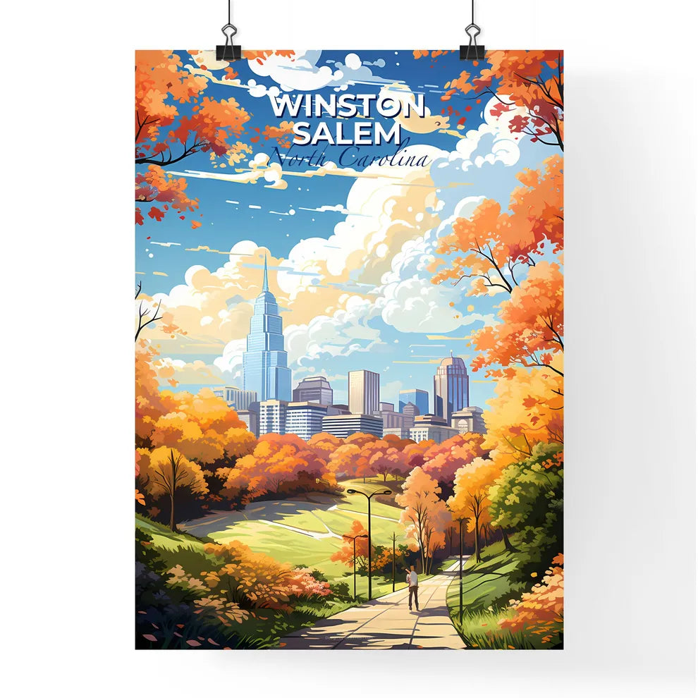 WinstonSalem North Carolina Skyline - A City In The Fall - Customizable Travel Gift Default Title