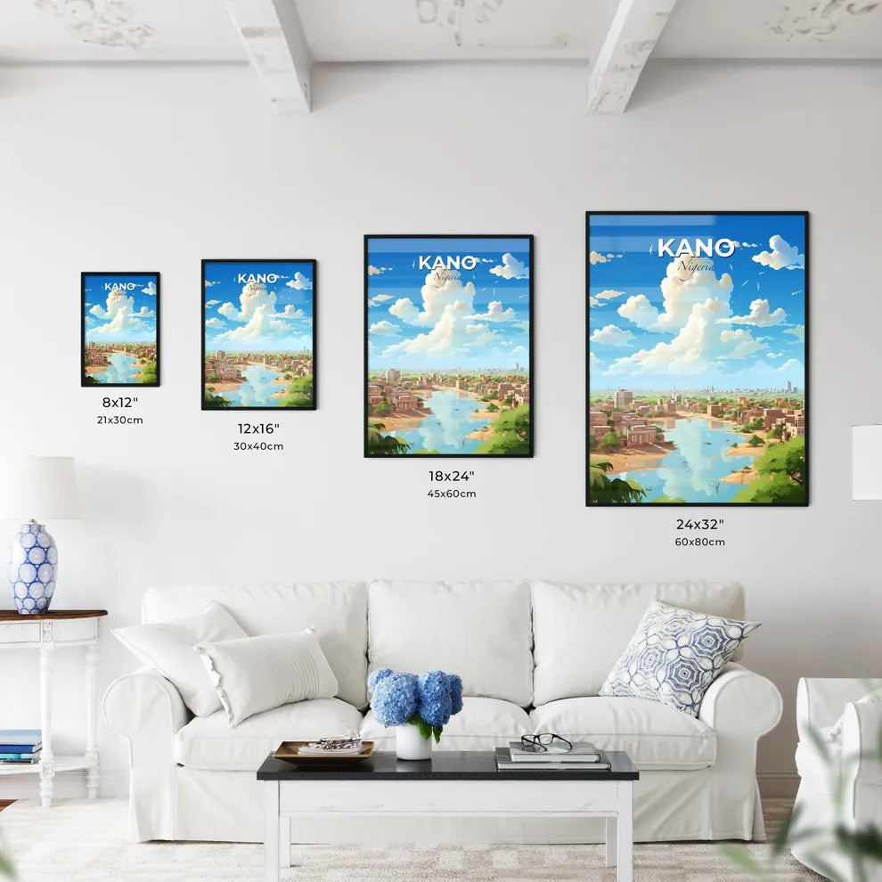 Kano Nigeria Skyline - A City With Buildings And A Body Of Water - Customizable Travel Gift Default Title