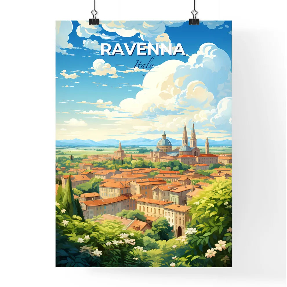 Ravenna Italy Skyline - A City With A Large Building And Trees - Customizable Travel Gift Default Title