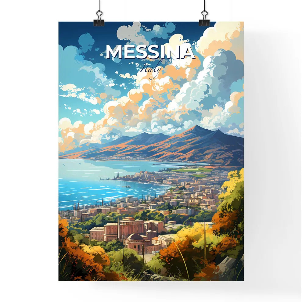 Messina Italy Skyline - A City Next To A Body Of Water - Customizable Travel Gift Default Title