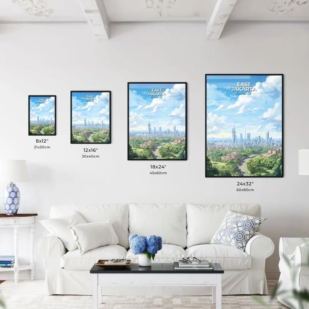 East Jakarta Indonesia Skyline - A City With Trees And Buildings - Customizable Travel Gift Default Title