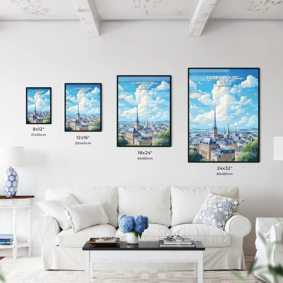 Luxembourg City Luxembourg Skyline - A City With A Tall Spire - Customizable Travel Gift Default Title