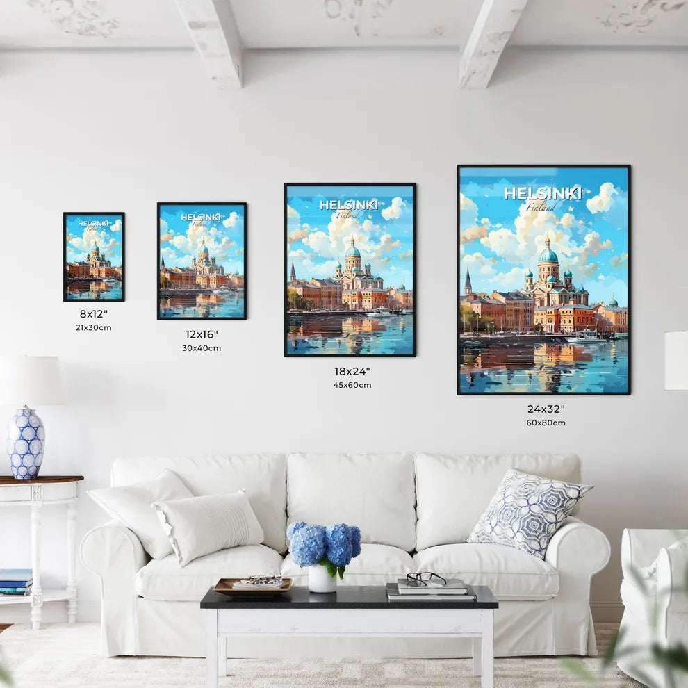 Helsinki Finland Skyline - A Water Next To A Building - Customizable Travel Gift Default Title