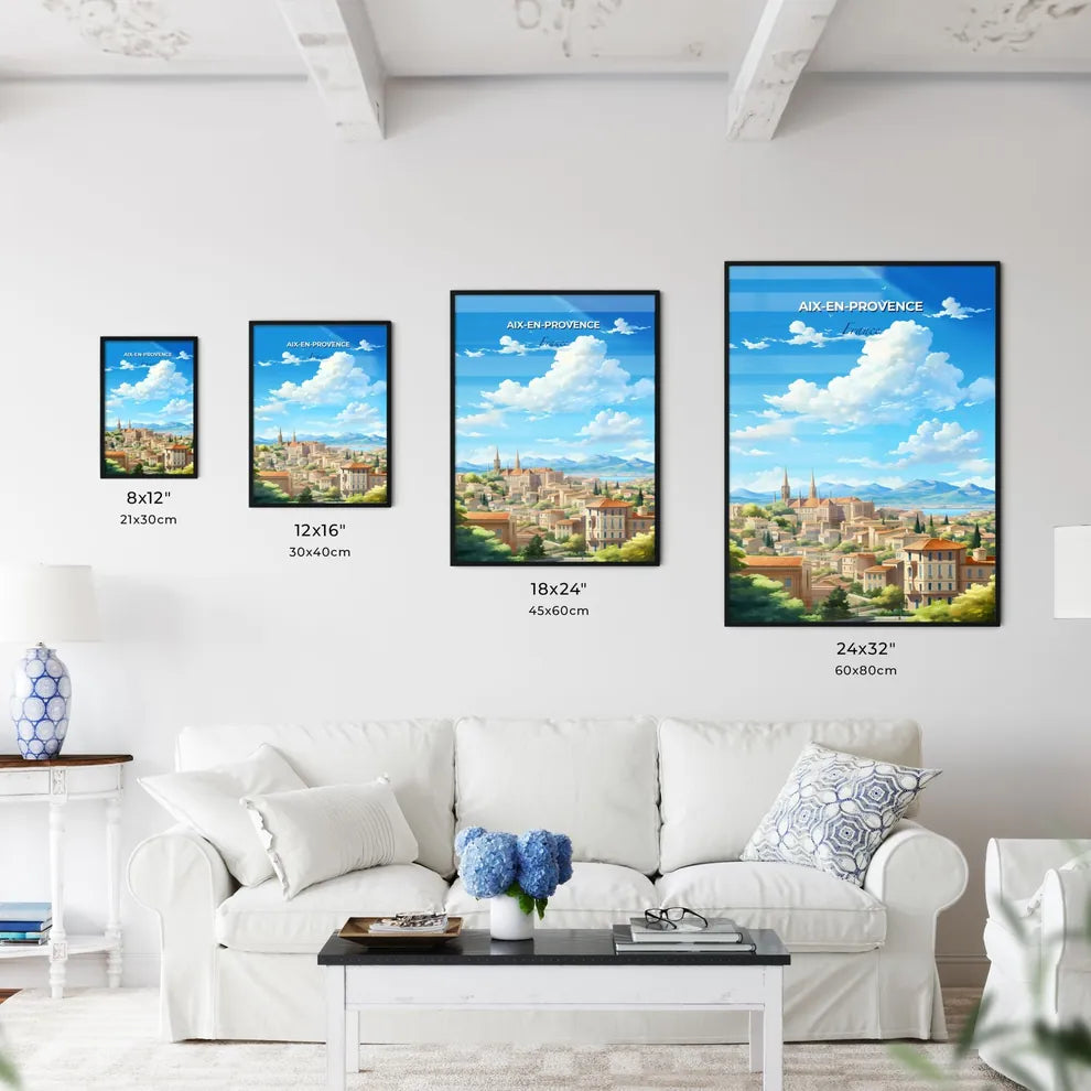 Aix-en-Provence France Skyline - A City With Buildings And Trees - Customizable Travel Gift Default Title