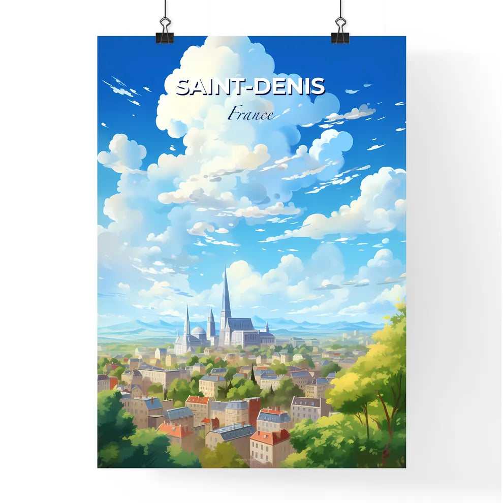 Saint-Denis France Skyline - A City With A Tower And Buildings - Customizable Travel Gift Default Title